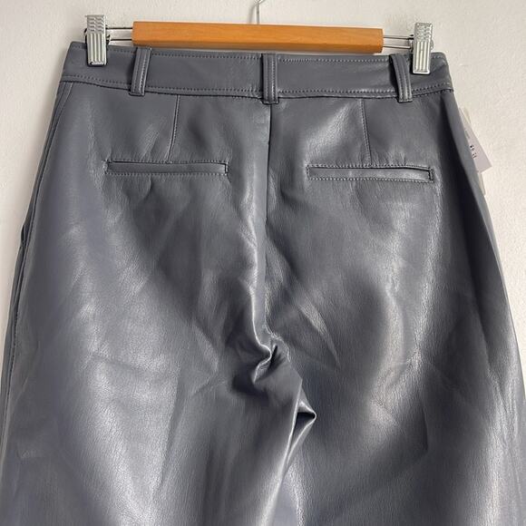 NWT Aritzia Babaton Command Cropped vegan leather mid rise straight leg pant 6 - Picture 6 of 7